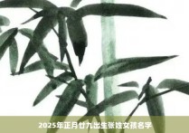 2025年正月廿九出生张姓女孩名字