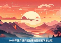 2025年正月廿八出生田姓男孩名字怎么取